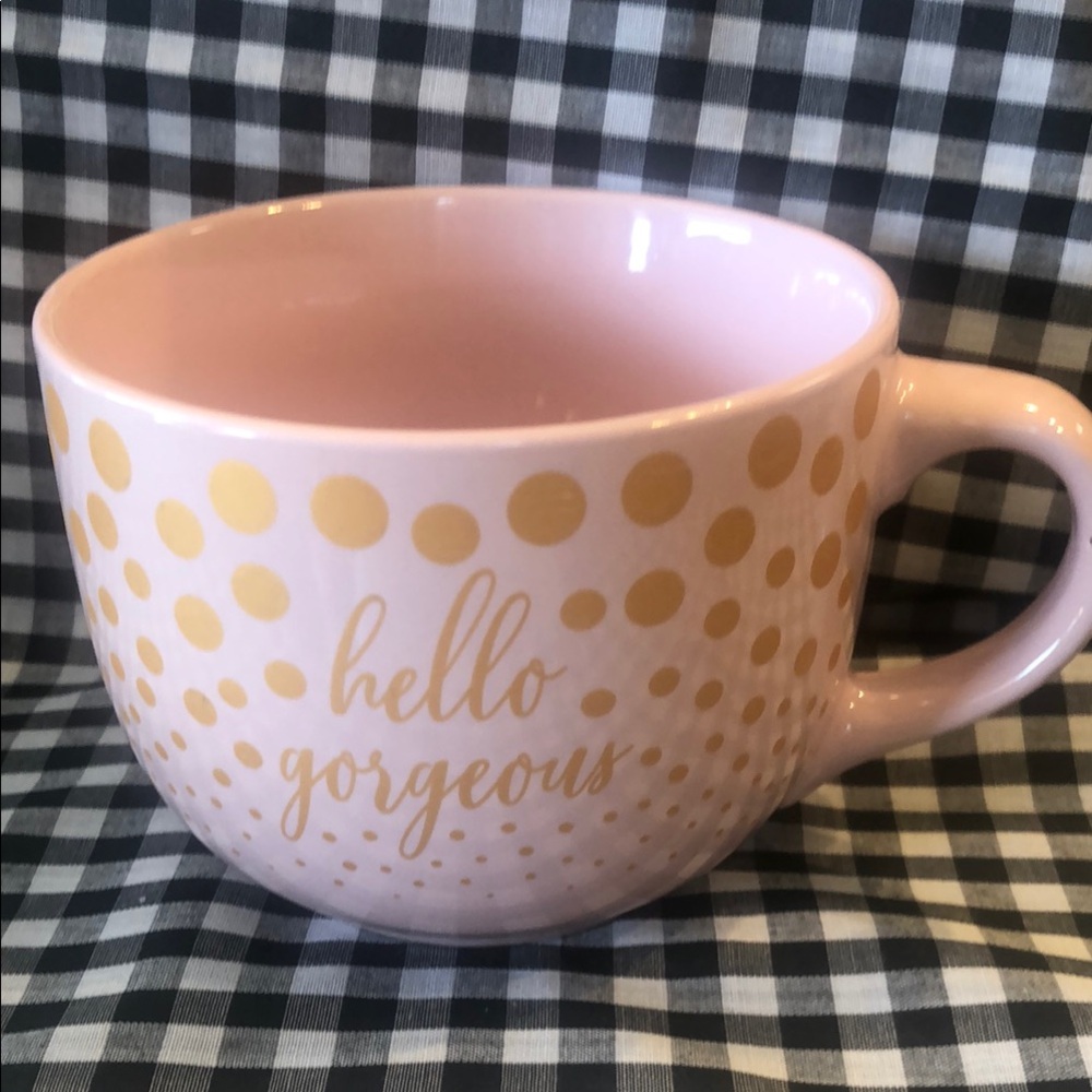 Pink and Gold Polka Dot Mug
